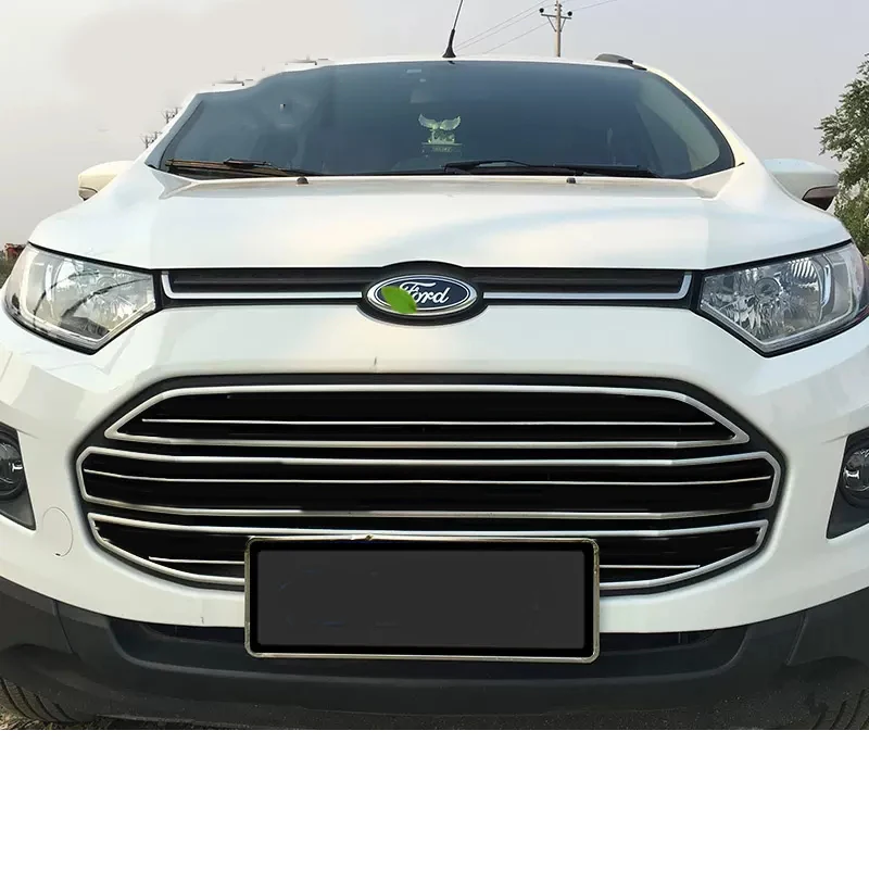 

ABS Chrome Front Grill Decoration Strips Cover Trim Fit for Ford Ecosport 2013 2014 2015 2016 2017 Car Accessories