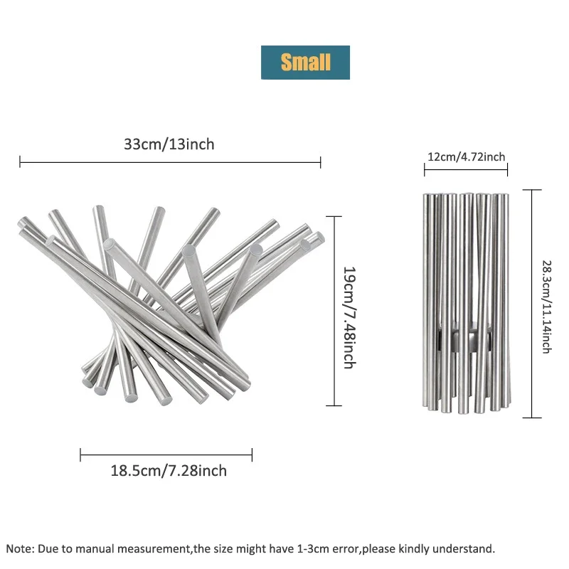 

Складная вращающаяся миска для фруктов из нержавеющей стали, декоративный держатель для фруктов, корзина для хлеба, овощей, кухонный органайзер для хранения, домашний декор