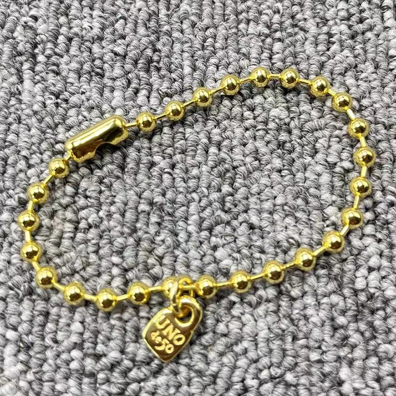 

2022 new UNOde50 exquisite fashion electroplating 925 silver 14K exquisite ball bracelet jewelry gifts
