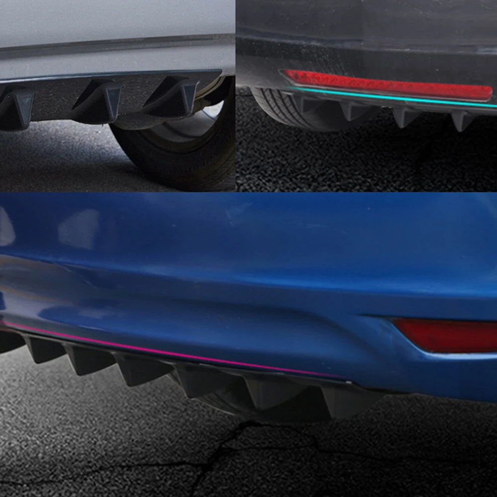 

New ABS Plastic Universal Black 3 Fin 5 Fin 7 Fin Shark Style Model Car Rear Bumper Lip Spoiler Chassis Diffuser