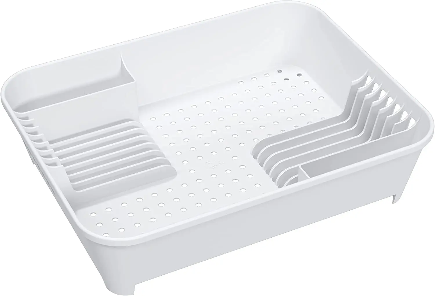 

Basic Dishwasher Drain, 45 x 35 x 10,5 cm, White, Foldable Dishes Drainer Wooden Plates Mugs Rack Stand Holder Kitchen Supplies