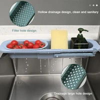 sink storage rack home kitchen strainer scalable sink organizer sponge soap scrubber dishcloth hanger kitchen tool dropshipping