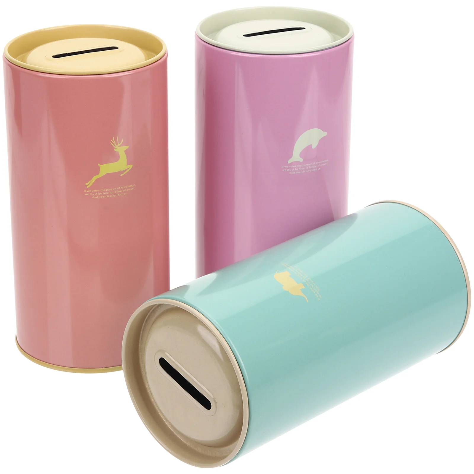 

3 Pcs Desktop Decor Kids Piggy Bank Children's Jewelry Metal Money Bank Jewelry Boys Piggy Bank Kids Storage Round Piggy Bank