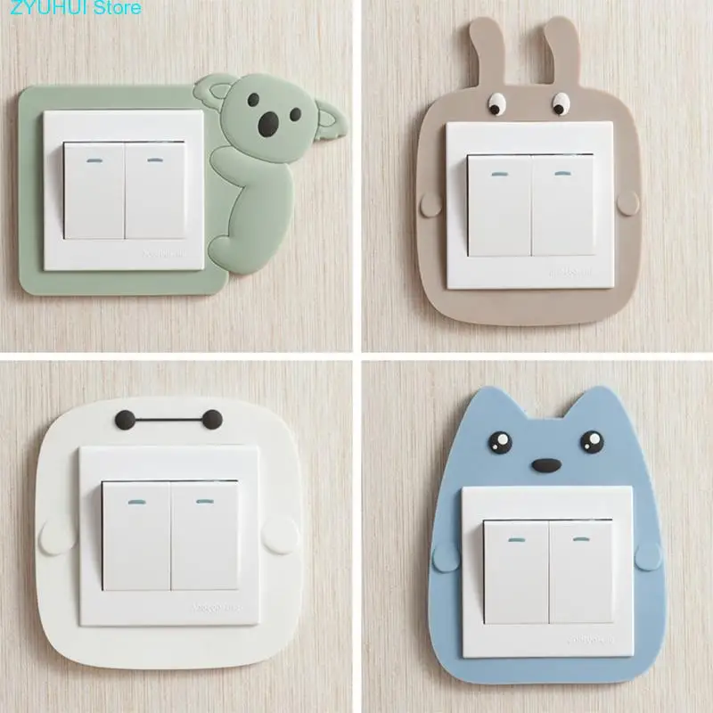

1pc Cute Cartoon Animals Luminous Switch Panel Sticker Fluorescent Glow in the Dark Home Children Room Wall Decoration