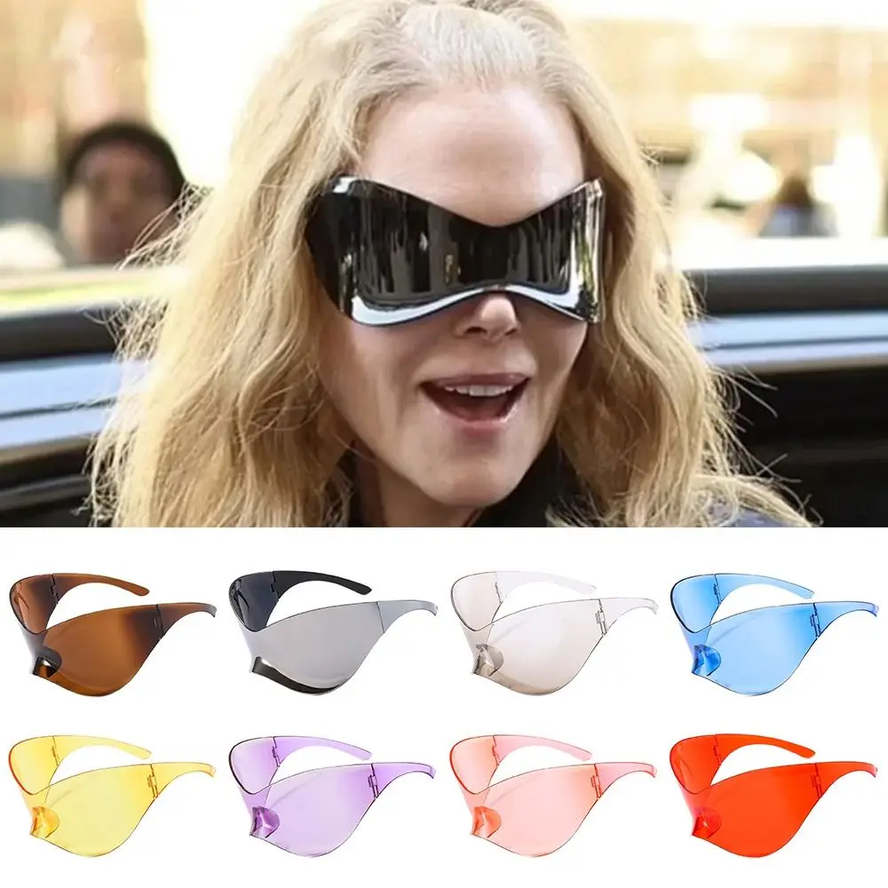 

Fashion Sports Sun Glasses Goggle Punk Futuristic Sunglasses Wrap Around Y2K Sunglasses Shades for Men Women