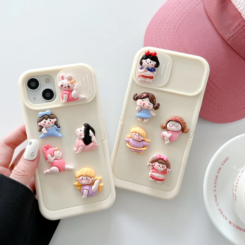 

3D Cute Yoga Girl Cartoon Creative Niche, Holder Suitable For Apple 14plus Phone Case New iPhone 13pro 11 12promax Silicone