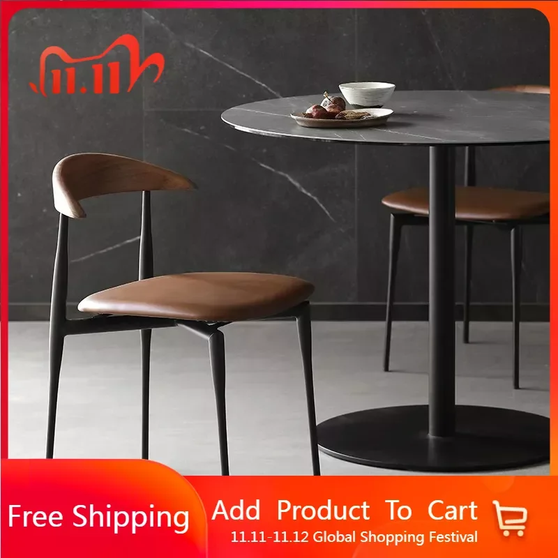 

Banquet Leather Dining Chairs Nordic Wooden Vanity Outdoor Accent Chair Living Room Silla Comedor Kitchen Furniture PX50DC