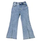 Джинсовые брюки-клеш с широкими штанинами для девочек 4 -14 лет