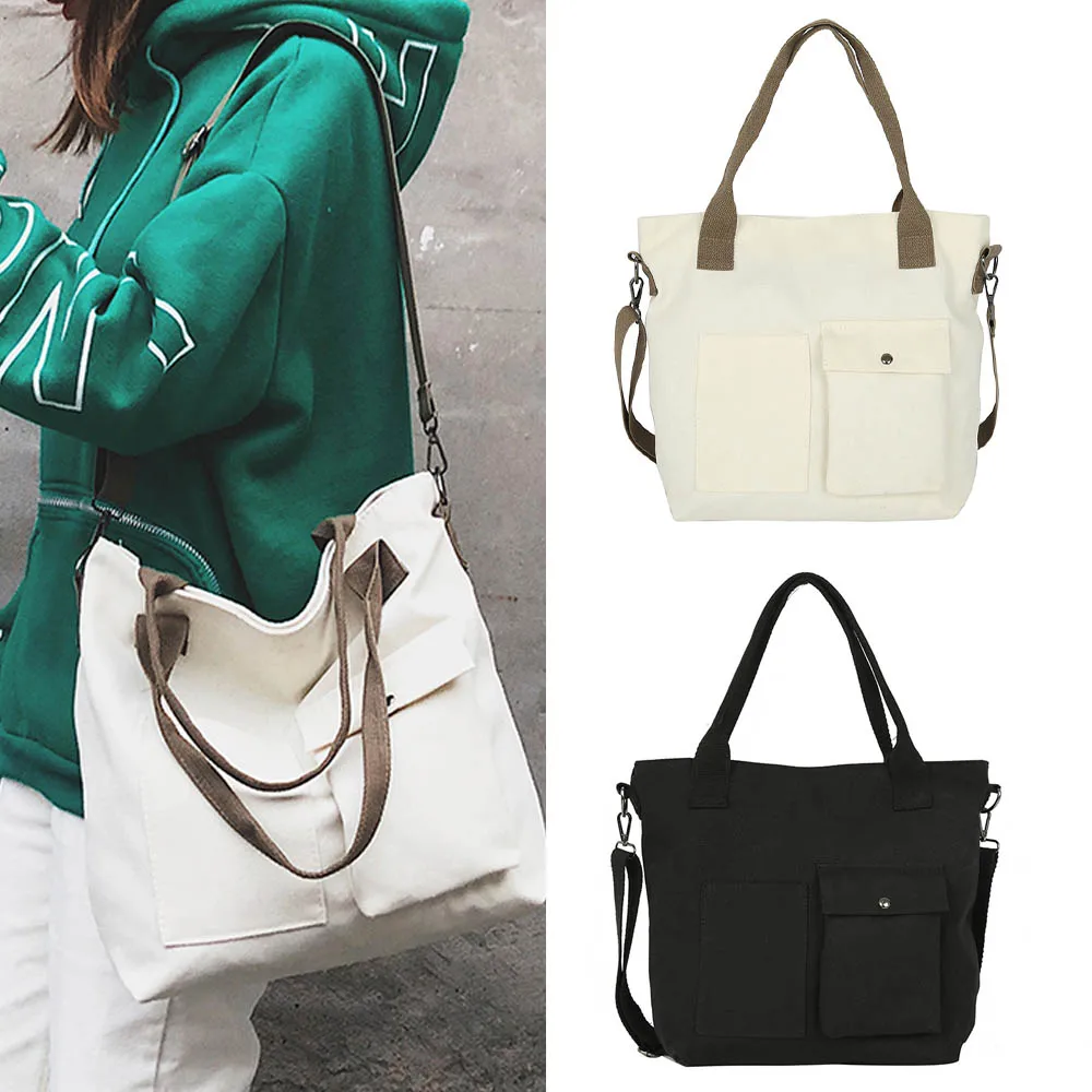 

Fashion Women Handbag Ladies Large Capacity Tote Purse Travel Shopping Bag Canvas Student Black Shoulder Bags Messenger Bag
