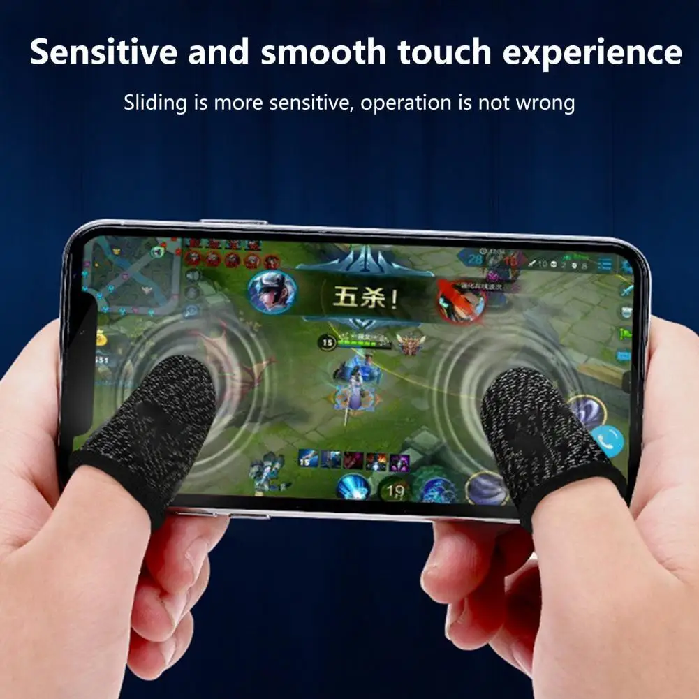 

1 Pair Useful Sweat-proof Anti-slip Finger Sleeve E-sports Soft Gaming Thumb Gloves for E-sports Finger Cover