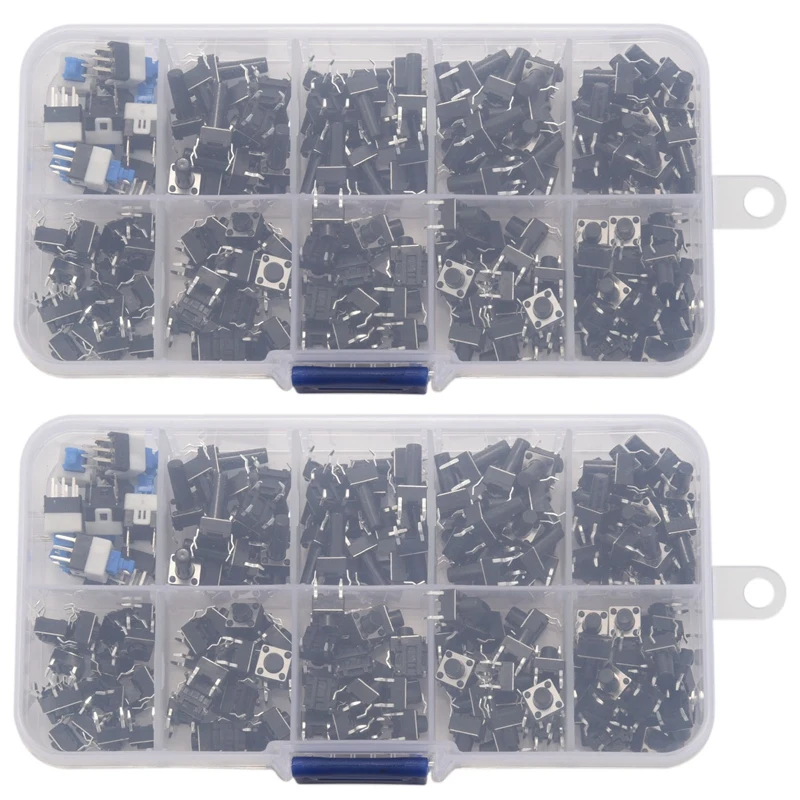 

Tactile Push Button Switch Micro-Momentary Tact Assortment Kit (6X6 Push Button Switch 360Pcs)