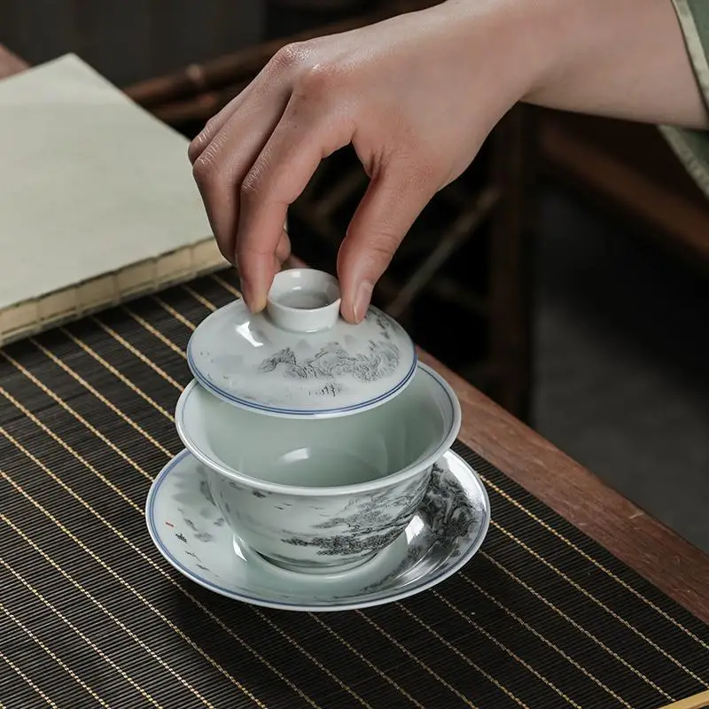 Четыре знаменитых здания одиночная антикварная керамика чайная чашка цвет