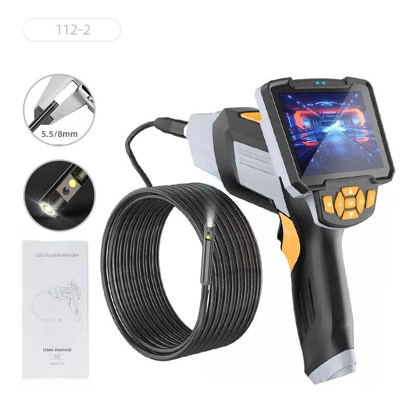 

HD Dual Lens 8mm 4.3inch 1080P Inspection Telescopic Pole Videoscope Industrial Endoscope Borescope inspection Camera for Pipes