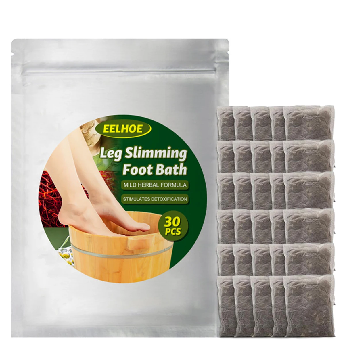 

30pcs Lymphatic Drainage Ginger Foot Soak Natural Mugwort Herb Foot Bath Bag Leg Slimming Foot Bath Natural Wormwood Herb Ginger