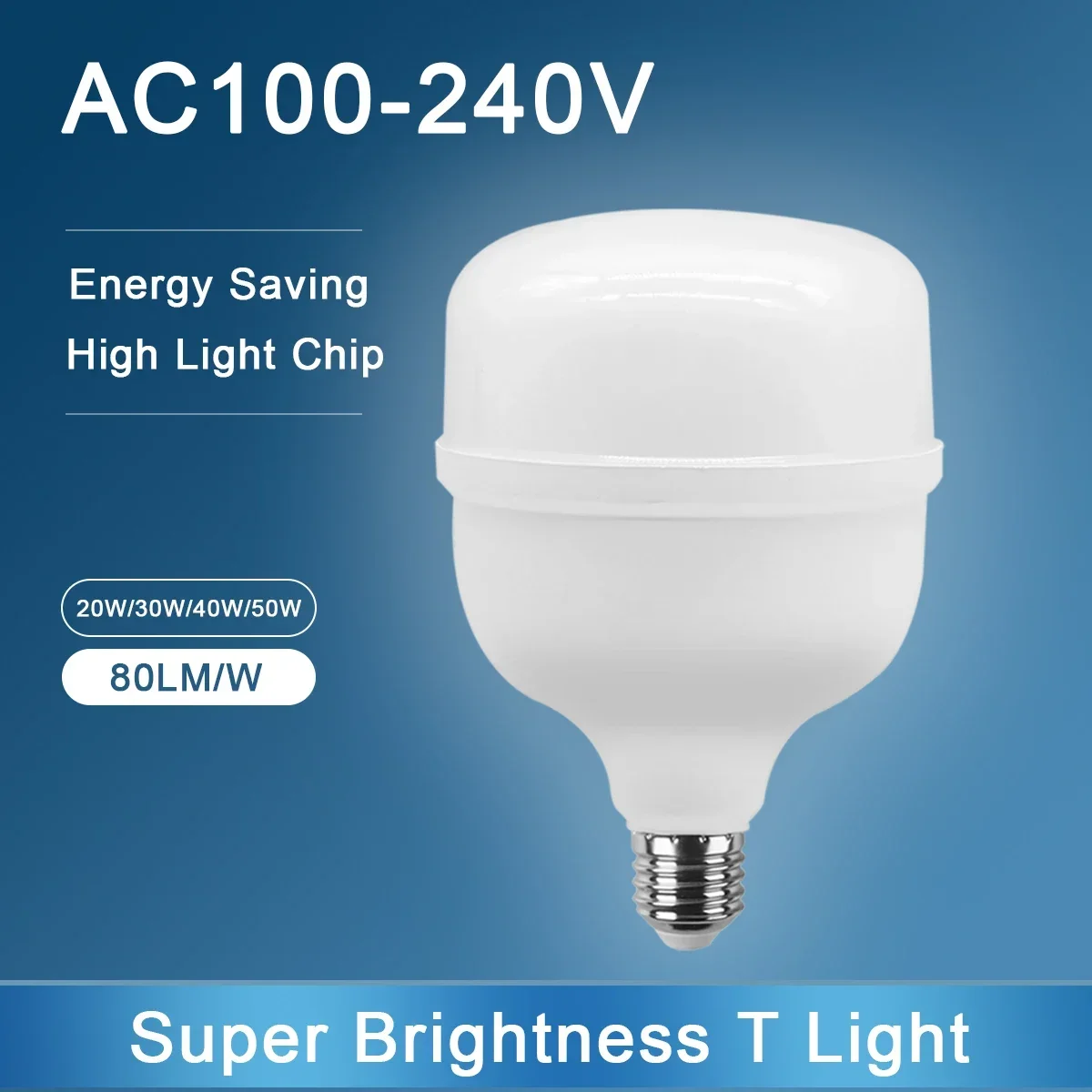 3 шт. яркая лампа для освещения дома 220 В переменного тока в E27 20 Вт 30 40 50