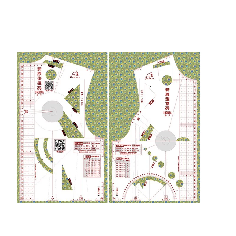 1:1 модная дизайнерская линейка дизайн ткани школьная техника шаблон для