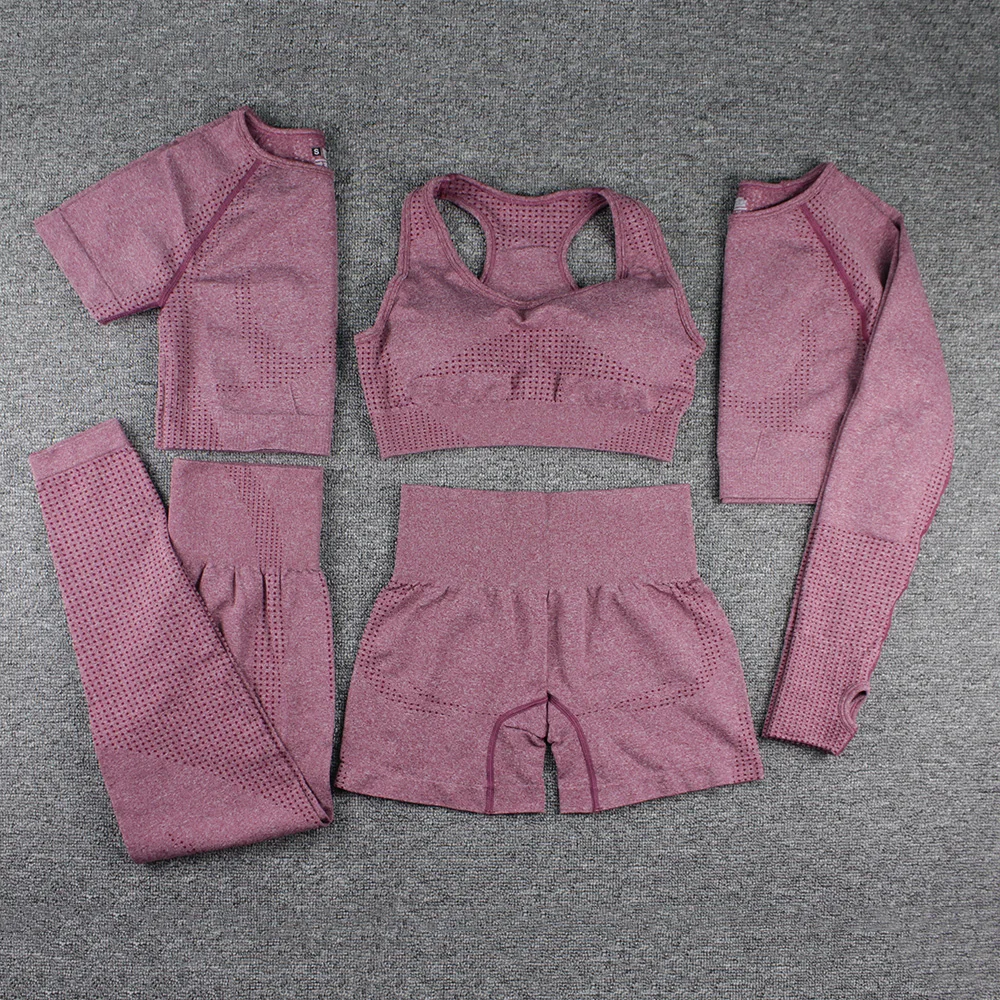 Женский бесшовный комплект для йоги спортивная одежда тренировок спортзала