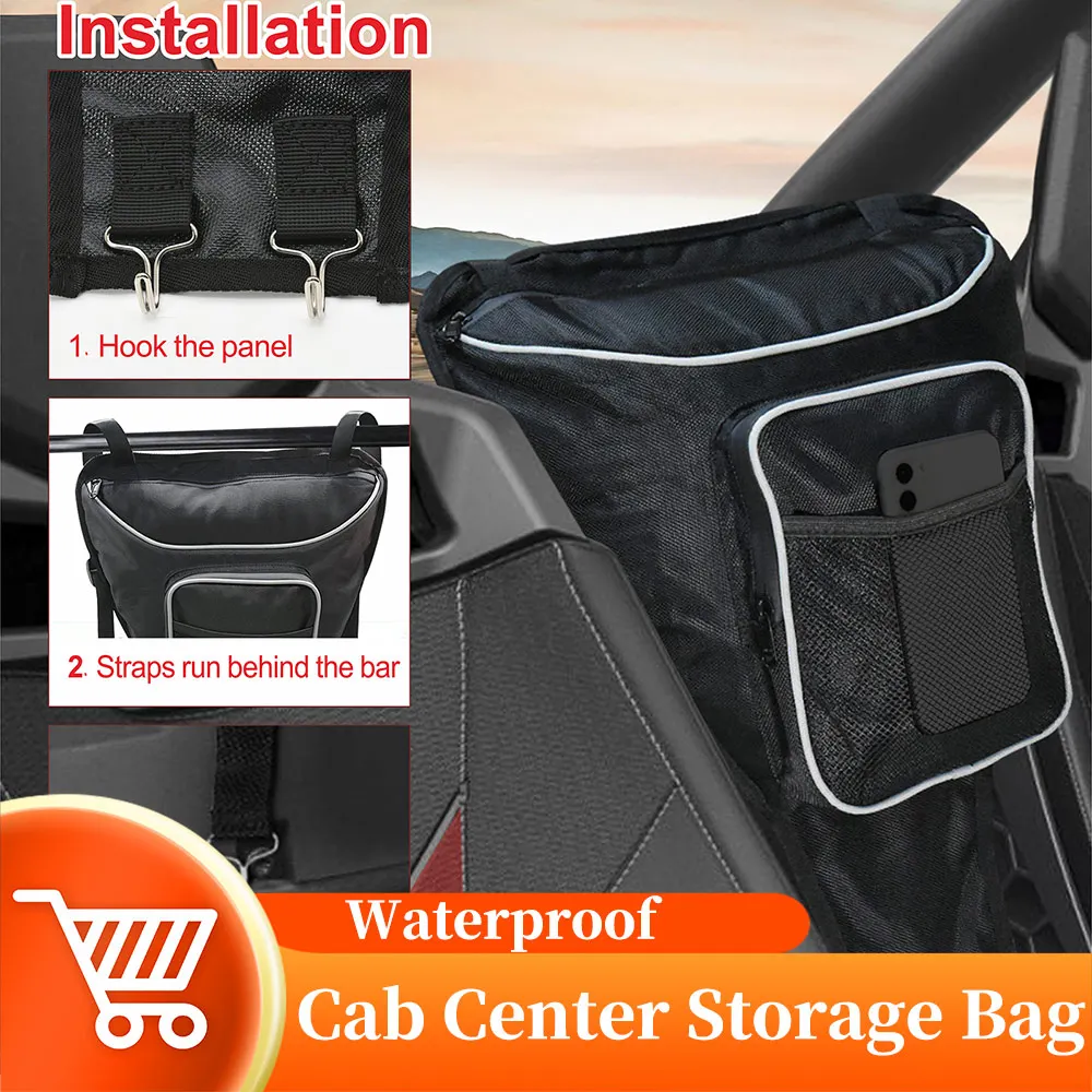

Черная автомобильная сумка для хранения на центральном сиденье, водонепроницаемая, на молнии, для Polaris Ranger RZR 4 800 RZR 570 800 1000 RZR XP