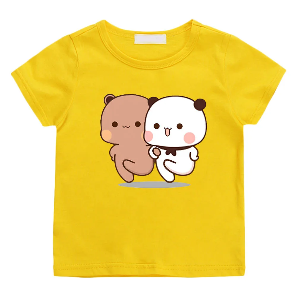 

Panda Bear Bubu and Dudu Anime T-shirts Fashion Boys/girls Tshirt Short Sleeve 100% Cotton Tee-shirt Print Cute Cartoon T-shirt