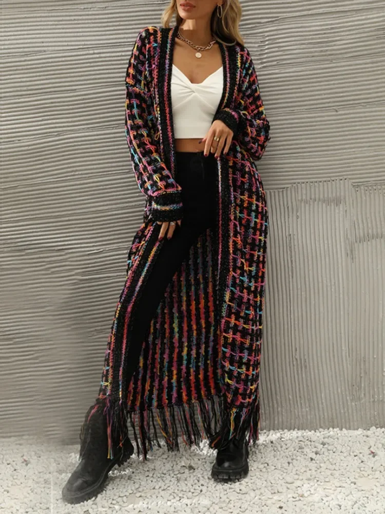 Осень 2024 новый женский вязаный свитер Missuoo кардиган пальто свободный крой с