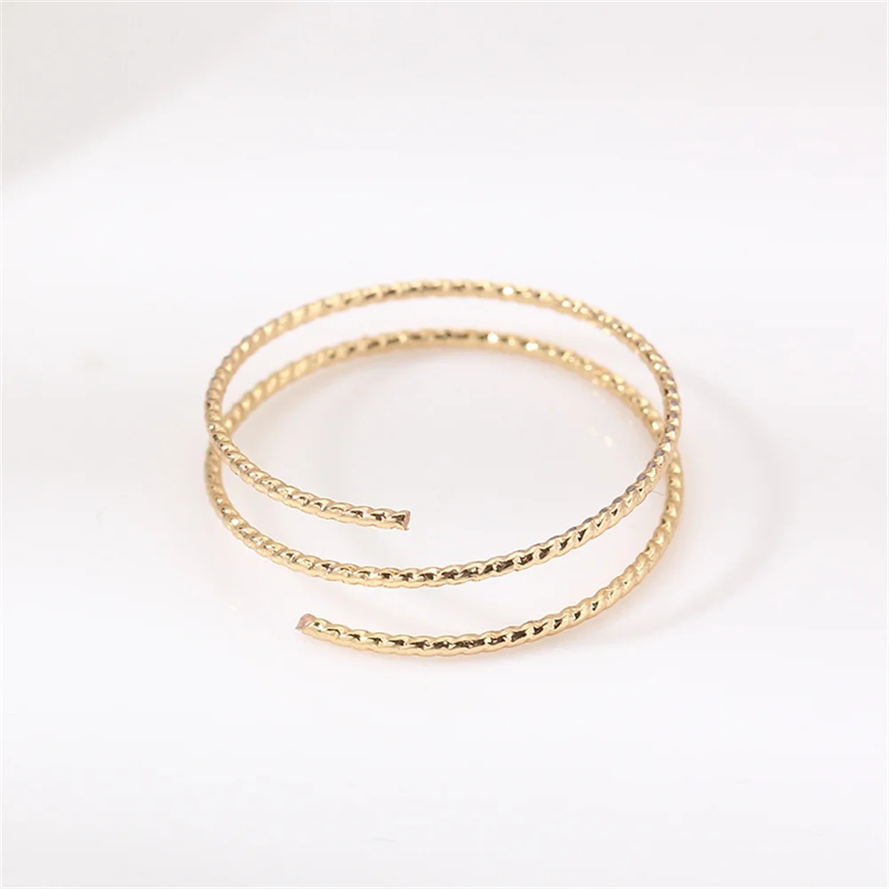 

14k gold plated color preserving pearl ring opening adjustable DIY accessories