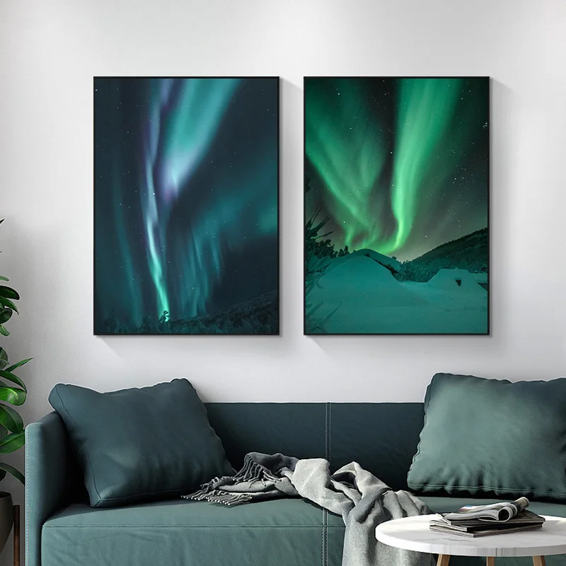 Картина на холсте Аврора пейзаж природный Настенная картина HD печать для