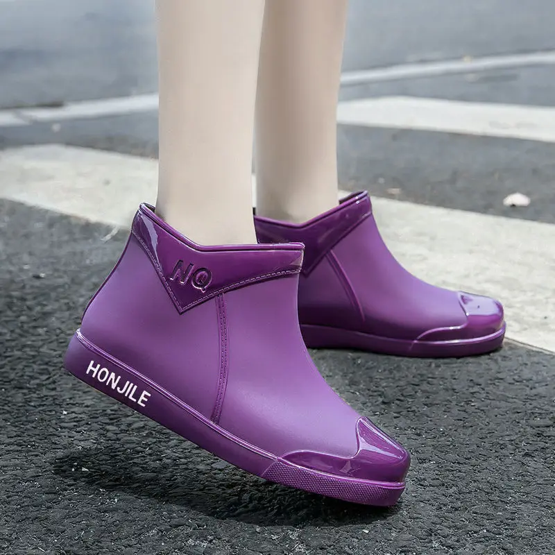 Брендовые женские дождевые ботинки водонепроницаемые ботильоны Нескользящие