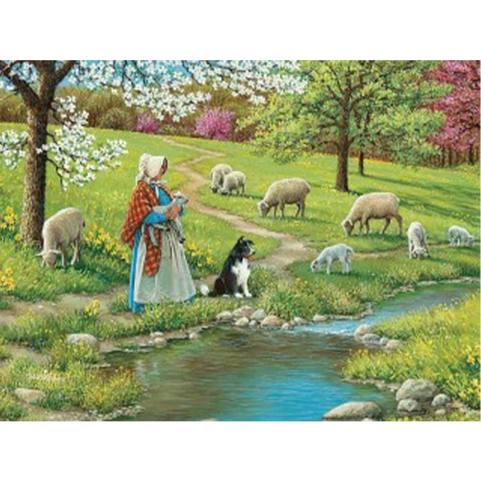 Алмазная картина 5D кошка собака овечка лошадь искусственная вышивка