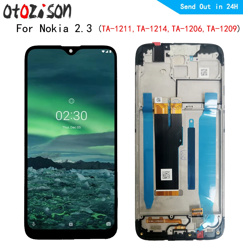 6.2&quot IPS Display For Nokia 2.3 TA-1211 TA-1214 TA-1206 TA-1209 LCD Screen Touch Panel Digitizer WIth Frame Assembly