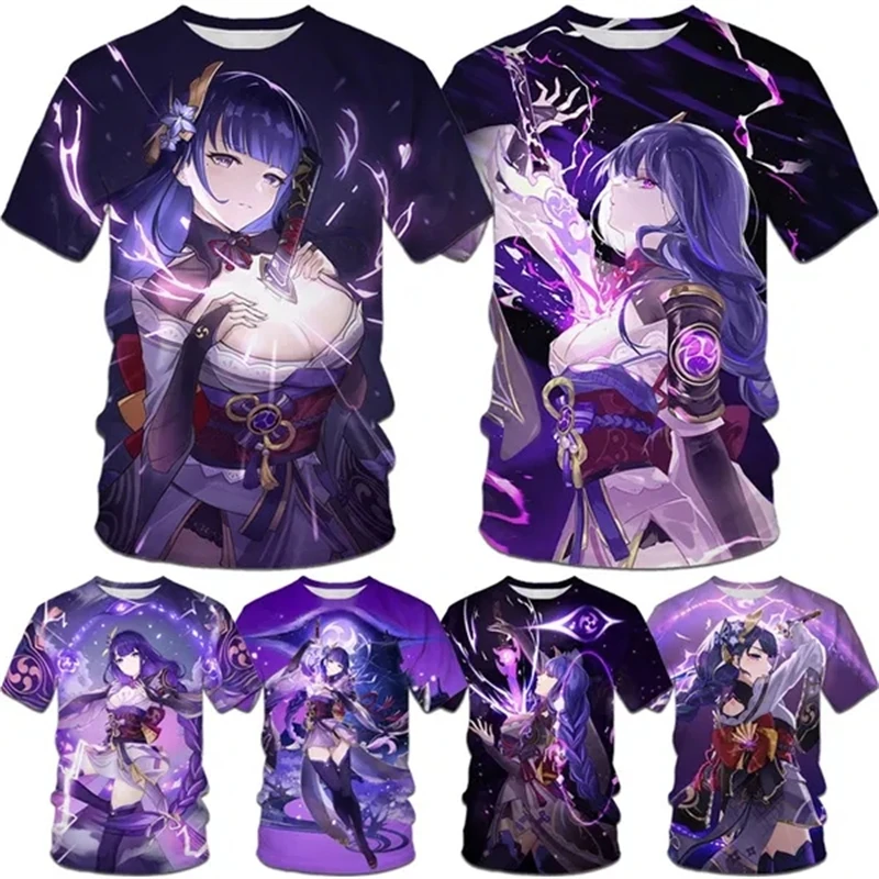 

New Genshin Impact Sexy Girl Beelzebul 3d Printed T-shirt Unisex Hip-hop Funny Harajuku Short-sleeved T Shirt Tops Tees Costumes