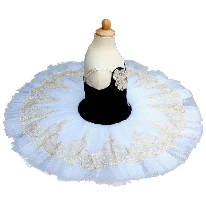 Черная профессиональная балетная пачка Белый лебедь Озерный костюм блинное