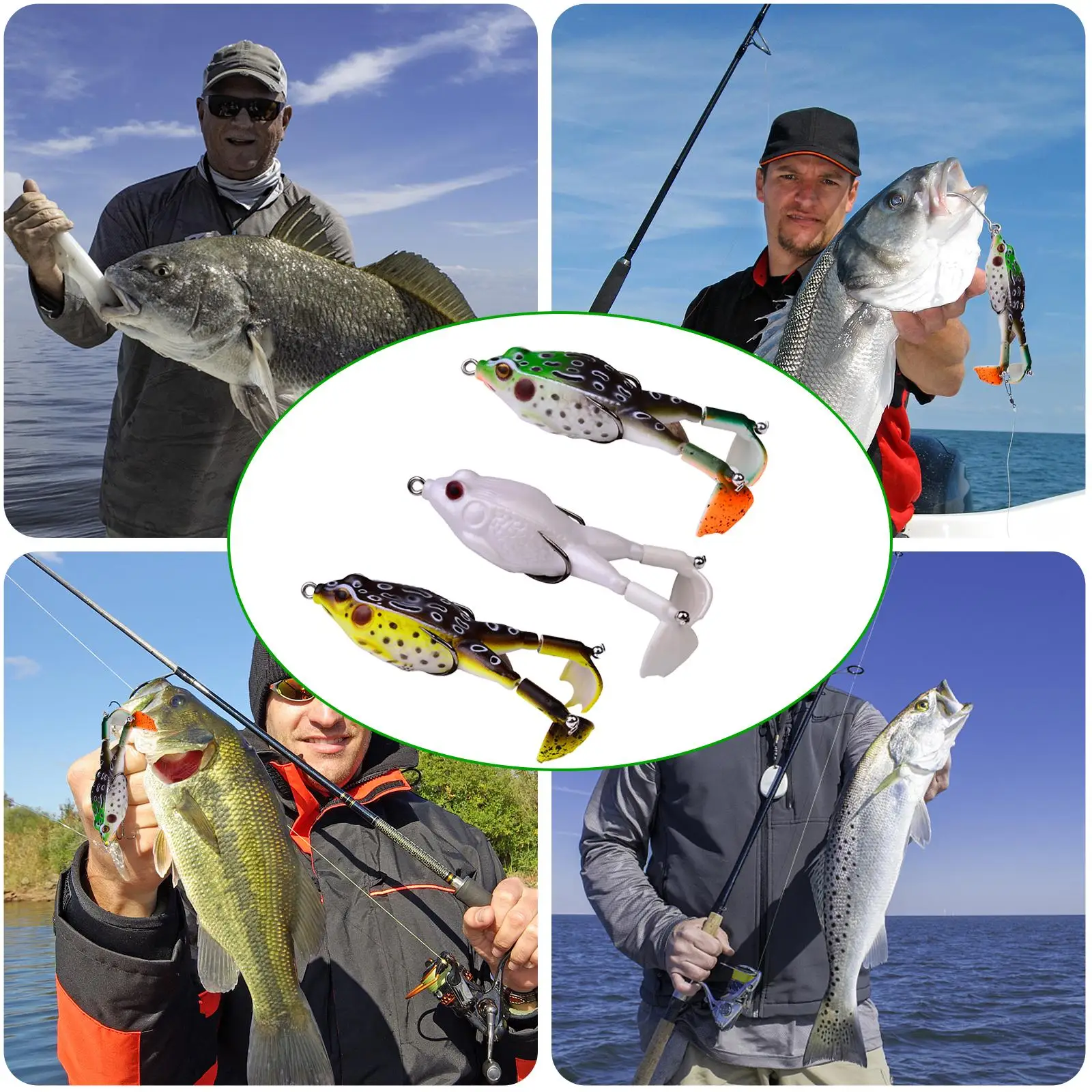 

3pcs Thunder Frog Bait Frog Soft Silicone Baits Shad Fishing Lures Catfish Tackle Soft Bait Artificial Wobbler For Fishing