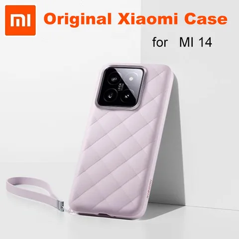 Оригинальный чехол для Xiaomi 14 6,36 дюйма, квадратный чехол из искусственной кожи для Xiaomi Mi 14 Mi14, розовый защитный чехол для камеры