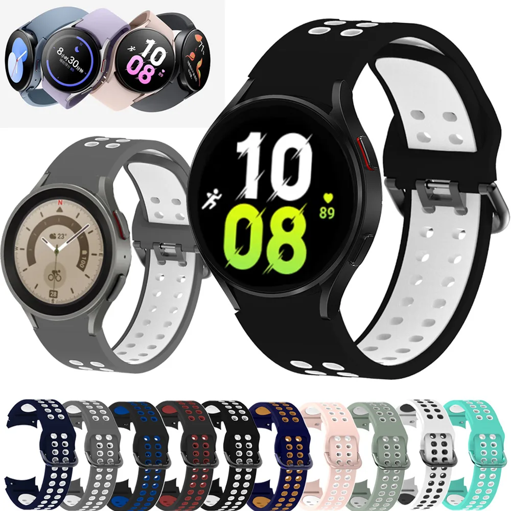 

For Samsung galaxy watch 5 4 40mm 44mm watch4 Classic 46mm 42mm Sport Strap Silicone Bracelet watch5 pro 45mm Watchband Band