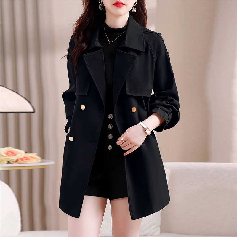 2024 новая популярная двубортная дизайнерская свободная верхняя одежда для женщин