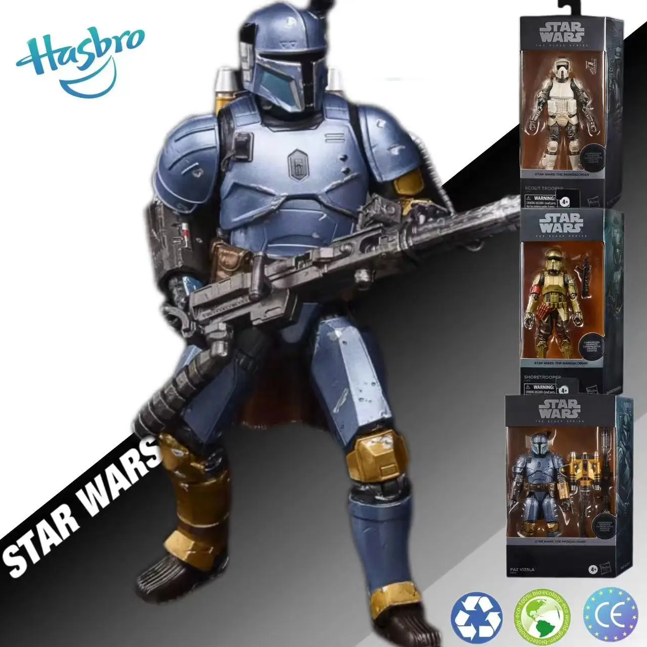 

Набор экшн-фигурок Hasbro Звездные войны, черная серия, мандалорианская карбонизированная коллекция, спас визла, штурмовик, разведчик, солдат