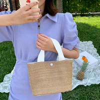 2021 new summer bags for women straw bag beach bag vacation picnic strawleather handbag retro handbag woven lunch bag tote bag