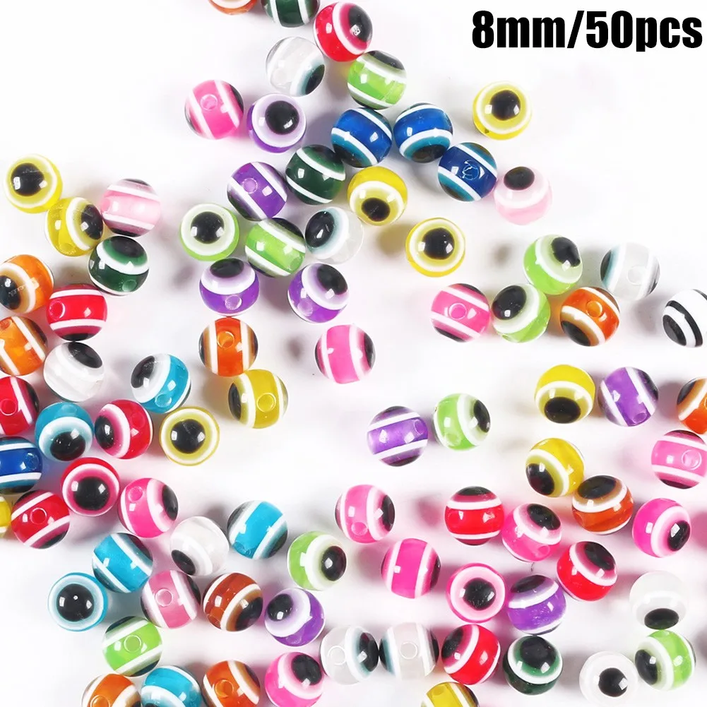 

50pcs/bag 6/8mm Fish Eye Fishing Beads For Soft Lure Mixed Color Luminous Bead Taxes Rig Fishing Beads DIY Kit Fishing Tackle