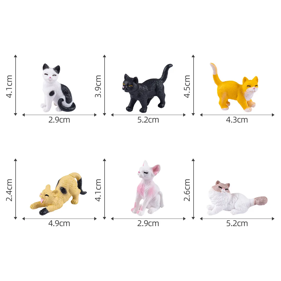 

Фигурки кошек из смолы 6 шт.