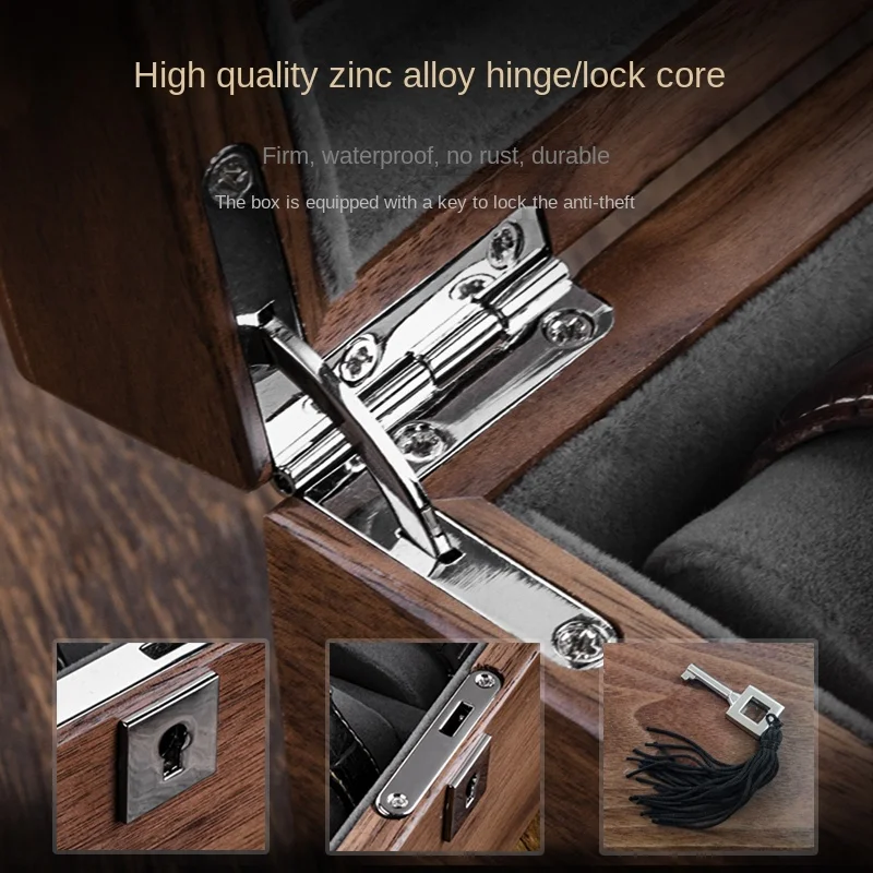 Коробка для хранения часов из орехового дерева с замком органайзер ювелирных