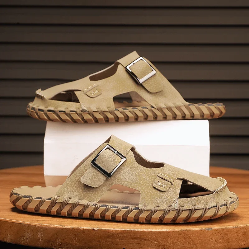 Летние мужские тапочки повседневные пляжные сандалии уличная обувь шлепанцы