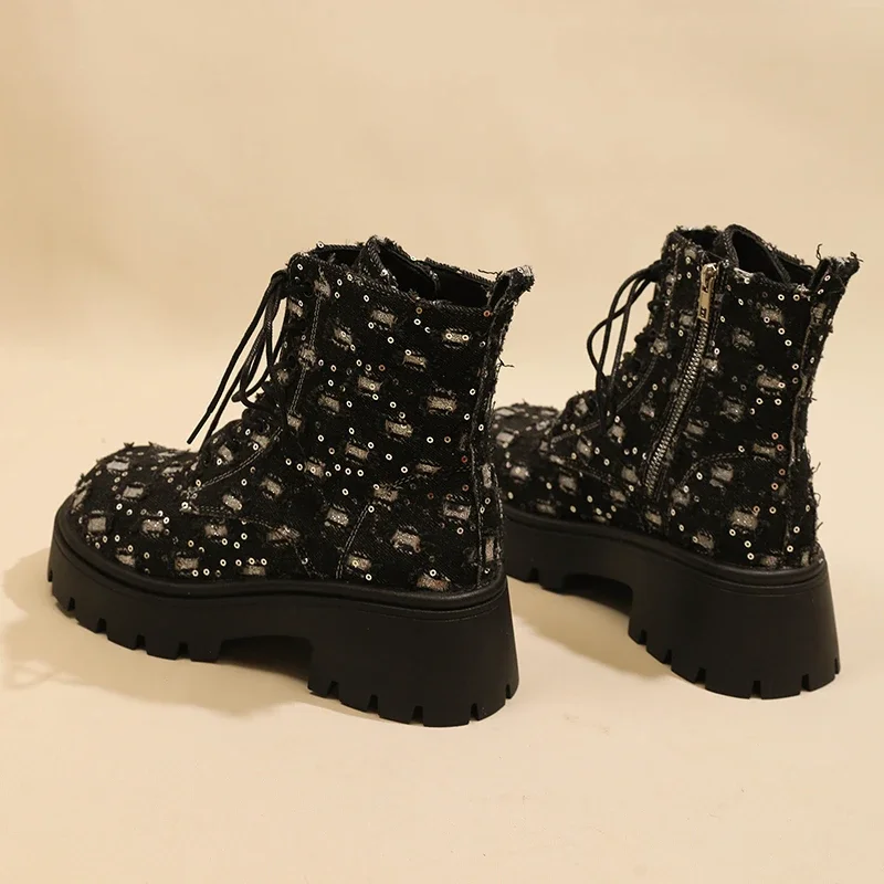 Женские ботинки большого размера осень/зима 2023 новые ботильоны с пряжкой