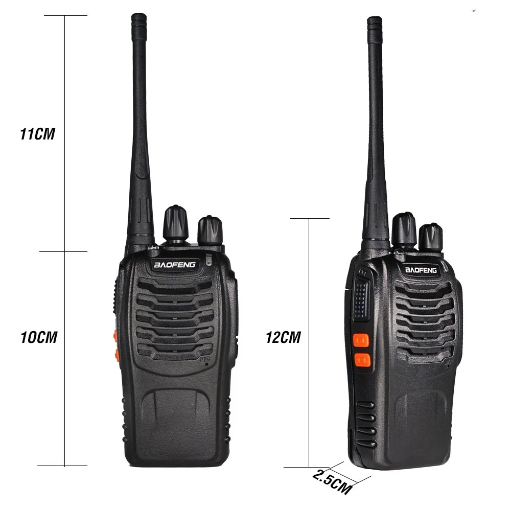 2PC Walkie Talkie BF-888S Baofeng Two Way Radio Station UHF 400-470MHz Walkie-Talkie Set bf888s With Earpiece Portable Ham Radio