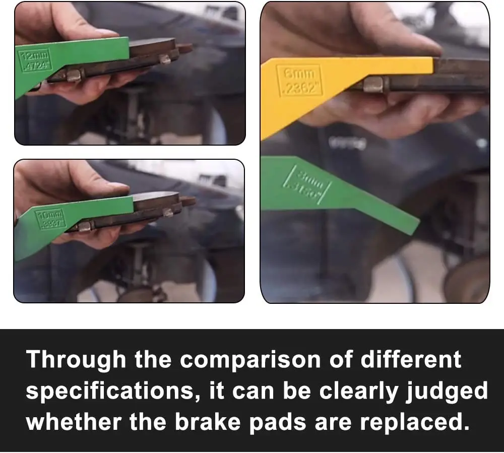 Линейка 8 в 1 для тормозной колодки измеритель толщины накладки набор из пластика