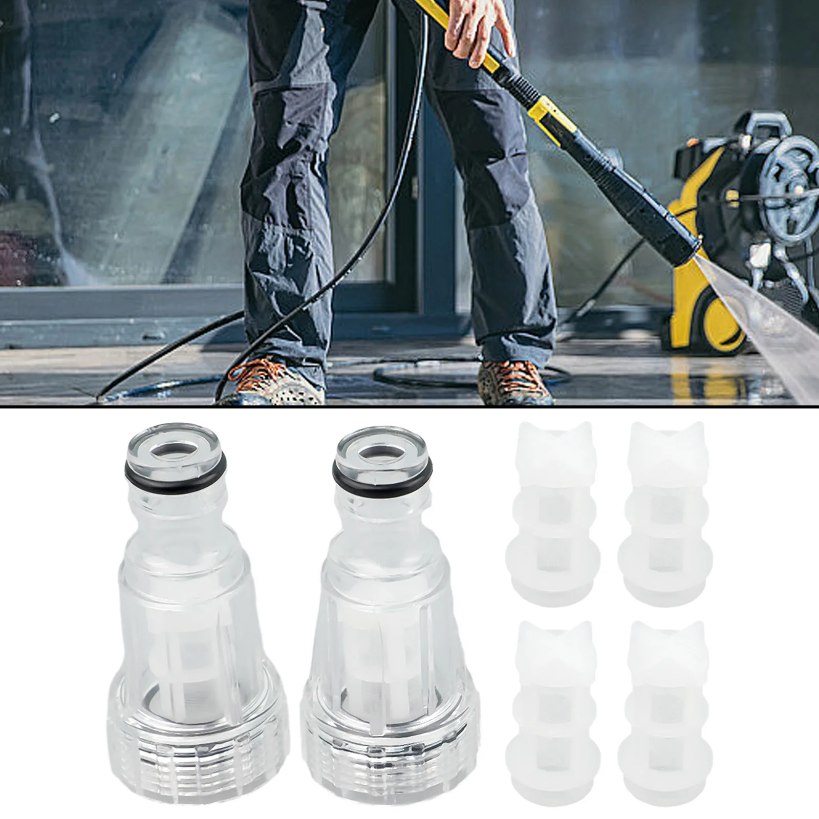 2 * фильтры высокого давления + 4 сетки подходят для деталей серии Karcher K2-K7 сменные