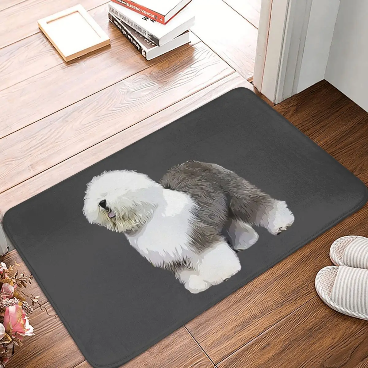 

Old English Sheepdog Beauty K Doormat Non-slip Dog Bulldog Kitchen Entrance Bathroom Rug Carpet Mat Living Room Decoration