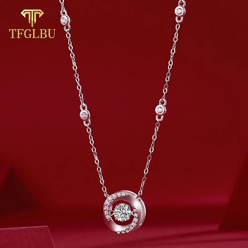 

TFGLBU 0.5CT 5mm Simulated Diamond Moissanite Pendant for Women Real 925 Sterling Silver Necklace Luxury Brilliant Gem Wholesale