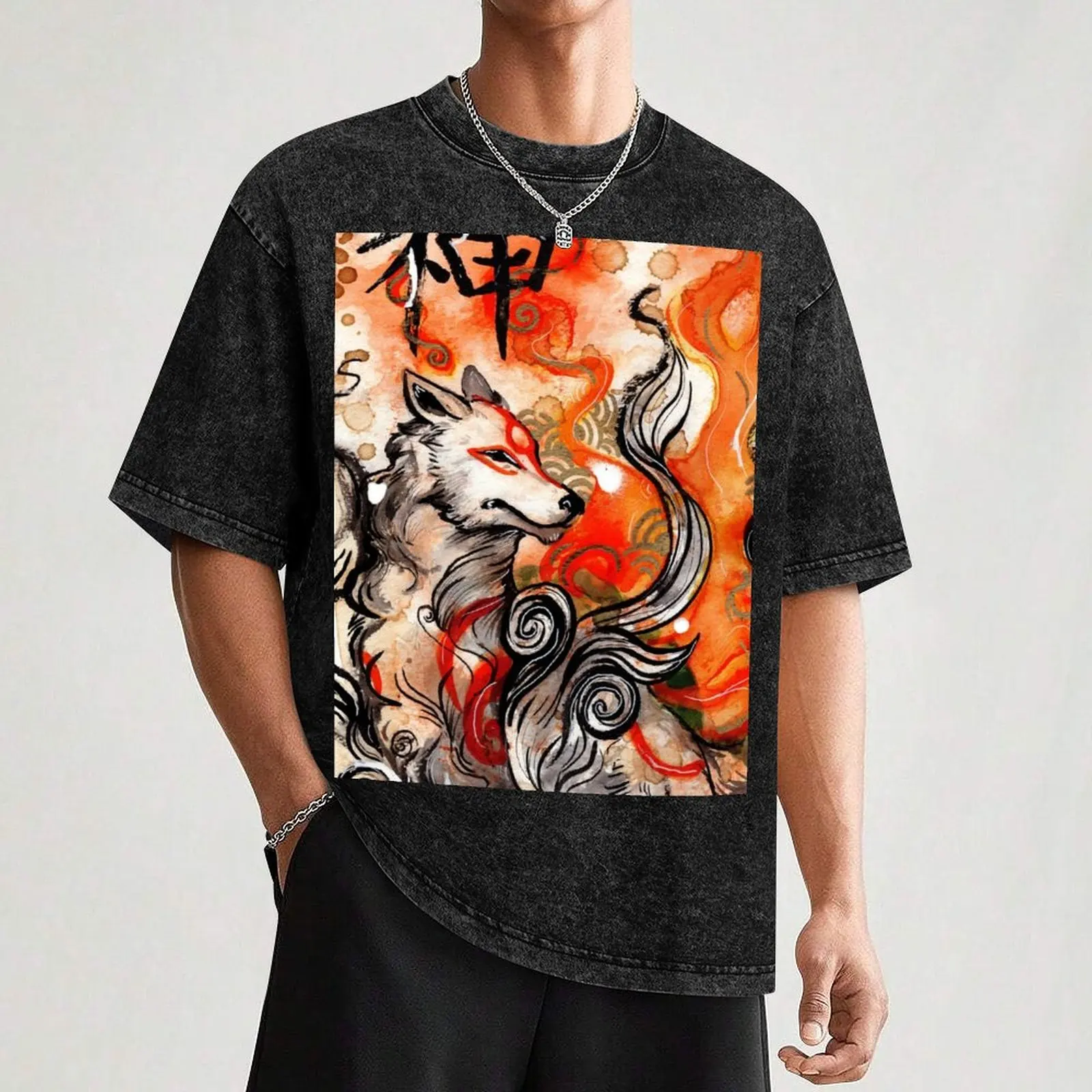 Фото Футболка Okami Amaterasu, летняя футболка больших размеров с короткими рукавами №3