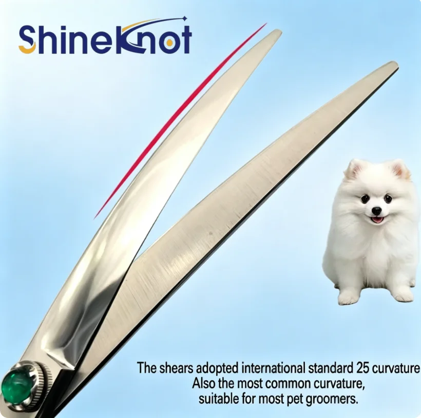 Фото Машинка для стрижки животных SHINEKNOT, 7,5 дюймов, из нержавеющей стали, для собак, дуговая, круглая №5