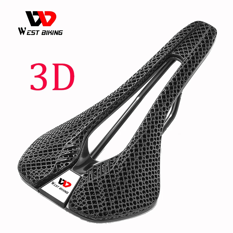 

West Biking 3D Printed Bicycle Saddle For Mtb Comfortable Mountain Road Bike Seat Ultralight Racing Bench Prostate Painless